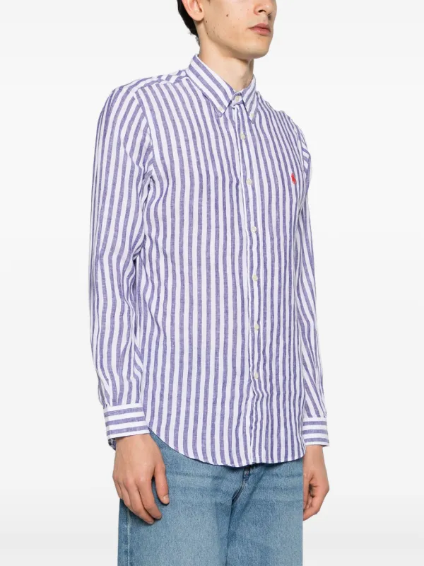 Polo Ralph Lauren Polo Pony-embroidered Linen Shirt Blue