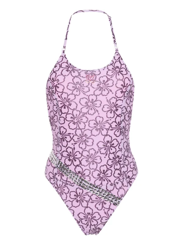 CORMIO Fabiana Belted Swimsuit Purple FARFETCH VN