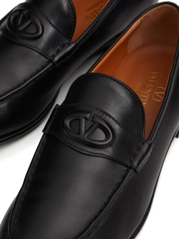 Valentino Garavani VLogo Signature Leather Loafers | Black