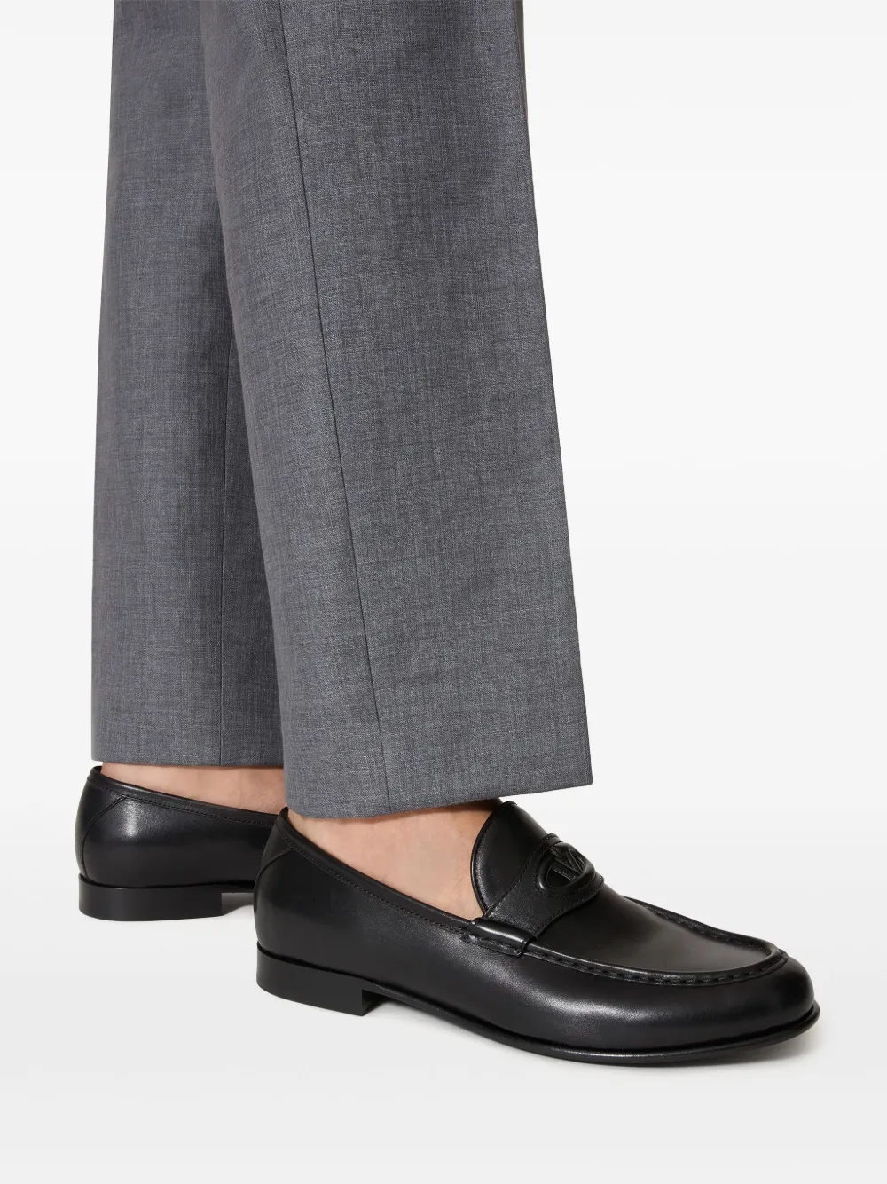 Valentino Garavani VLogo Signature Leather Loafers Black FARFETCH UK