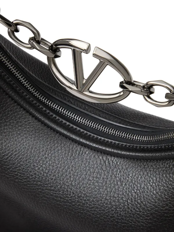 Valentino Garavani Vロゴ ムーン ホーボーバッグ M | ブラック