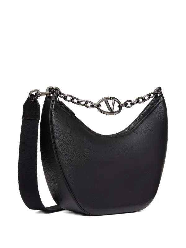 Valentino Garavani Vロゴ ムーン ホーボーバッグ M | ブラック