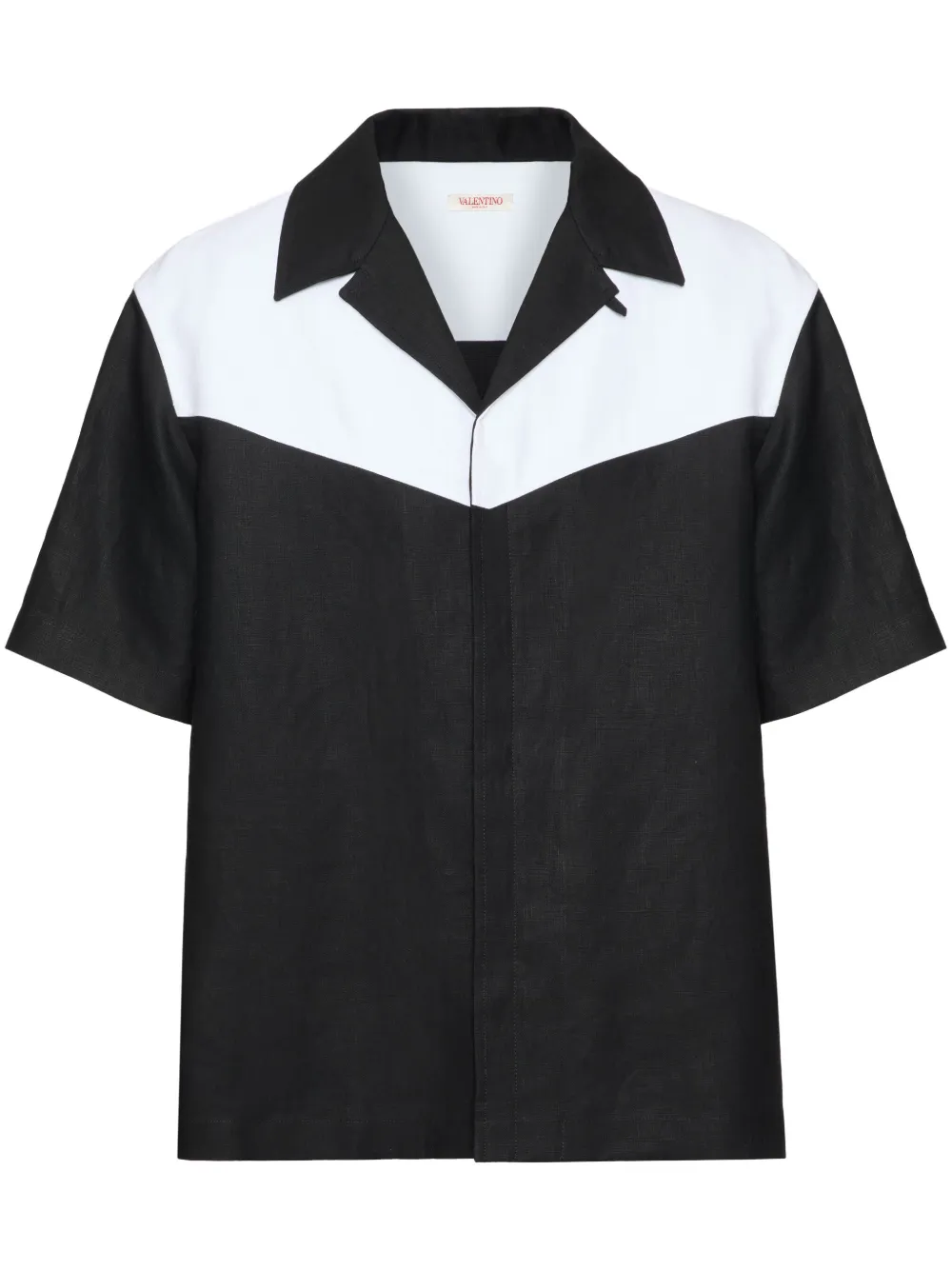 Valentino Garavani Linnen bowlingshirt Zwart