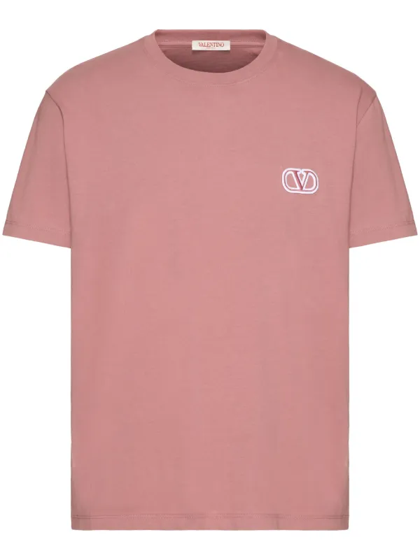 Valentino Garavani VLogo Cotton T-shirt | Pink | FARFETCH UK