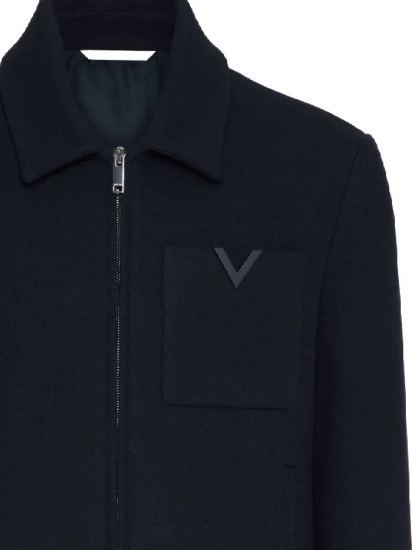 Valentino Garavani V-detail Jacket | Blue | FARFETCH UK
