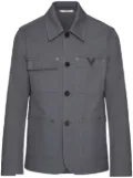 Valentino Garavani logo appliqué cotton jacket - Grey