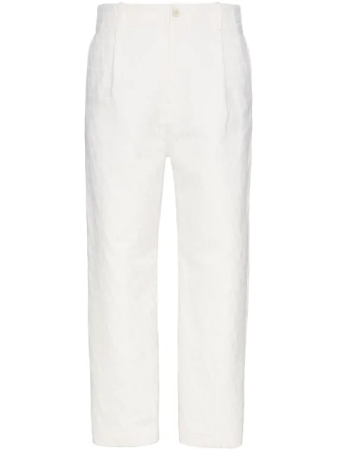 Valentino Garavani textured-finish cotton trousers 