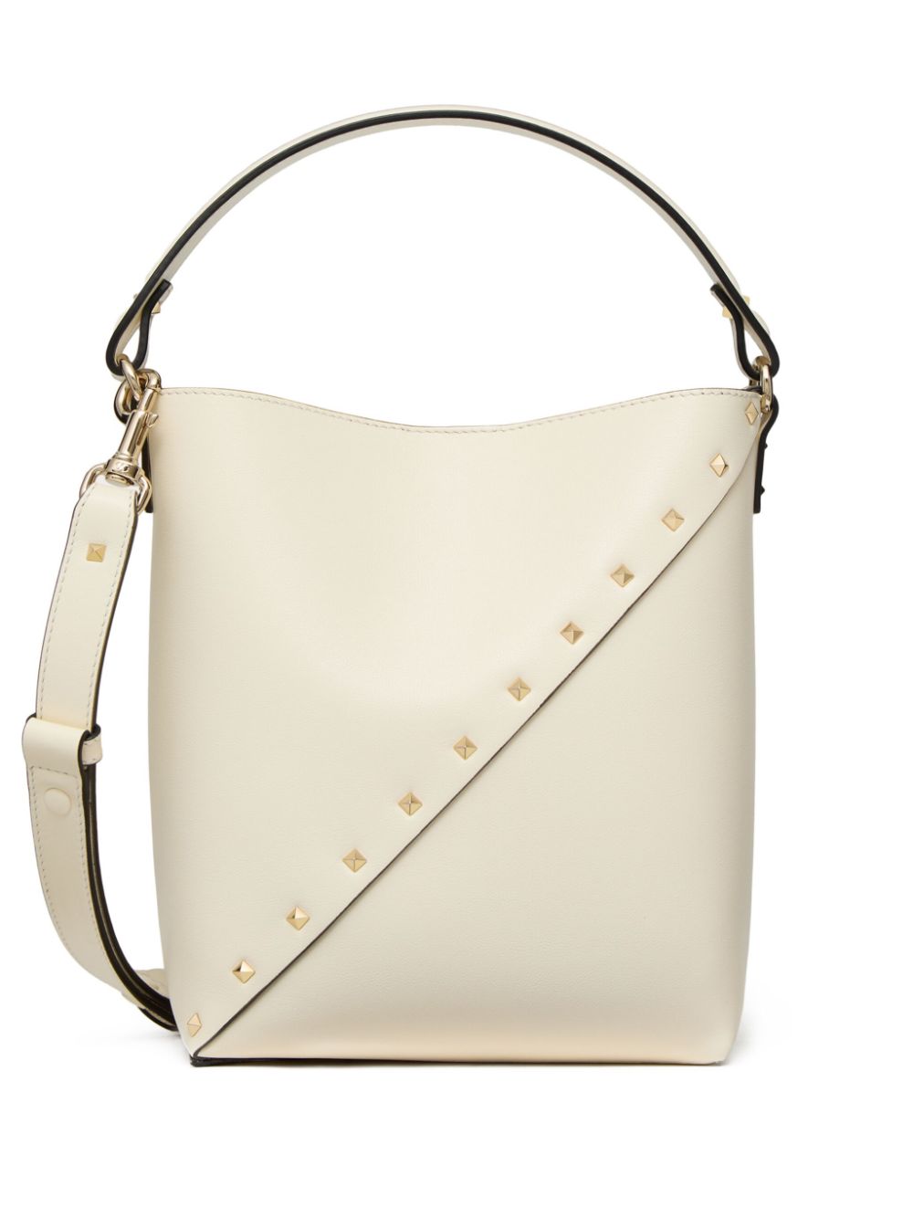 Valentino Garavani Rockstud Wispy leather bucket bag - Neutrals