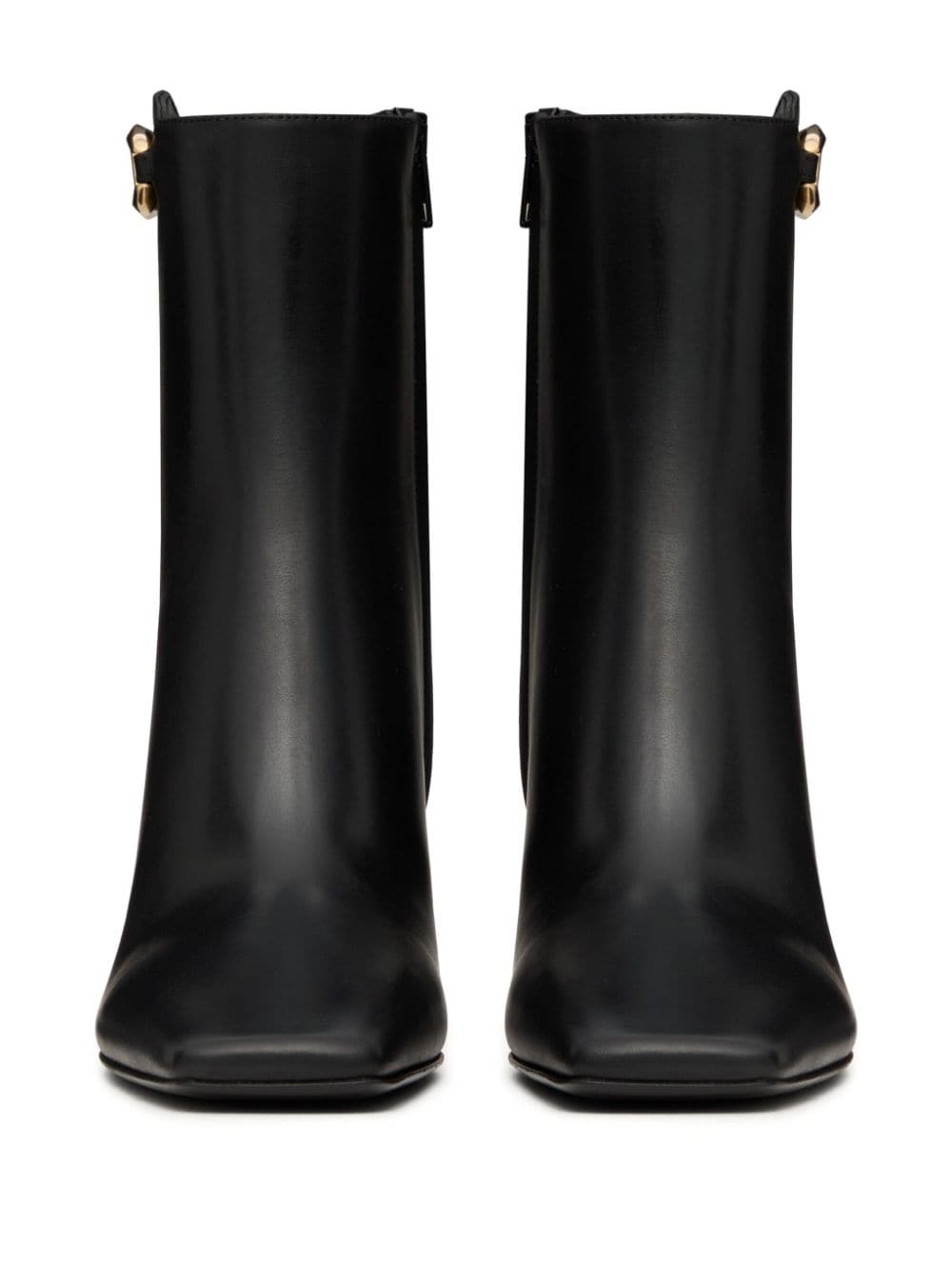 Shop Valentino Vlogo 70mm Leather Ankle Boots In Black