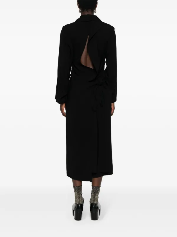 Yohji Yamamoto Midi Shirt Dress | Black | FARFETCH