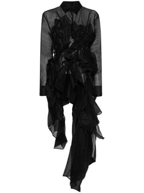 Yohji Yamamoto asymmetric ruffled dress