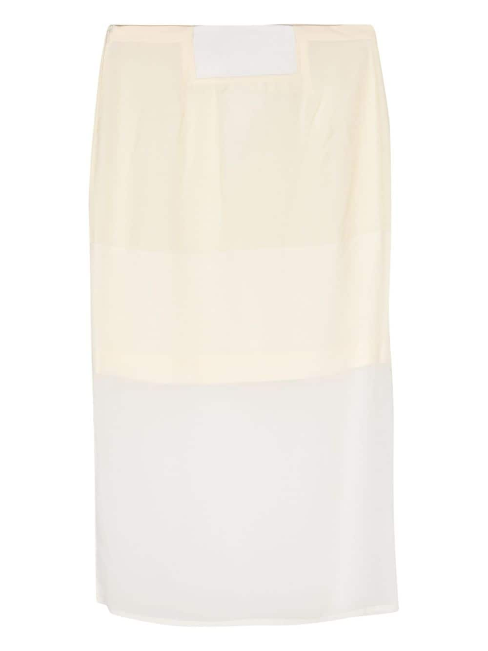 Shop Sportmax Amico Panelled Straight Midi Skirt In Neutrals