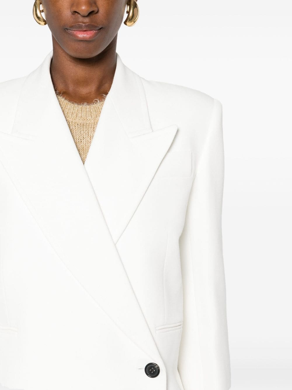 Shop Khaite The Jacobson Single-breasted Blazer In White