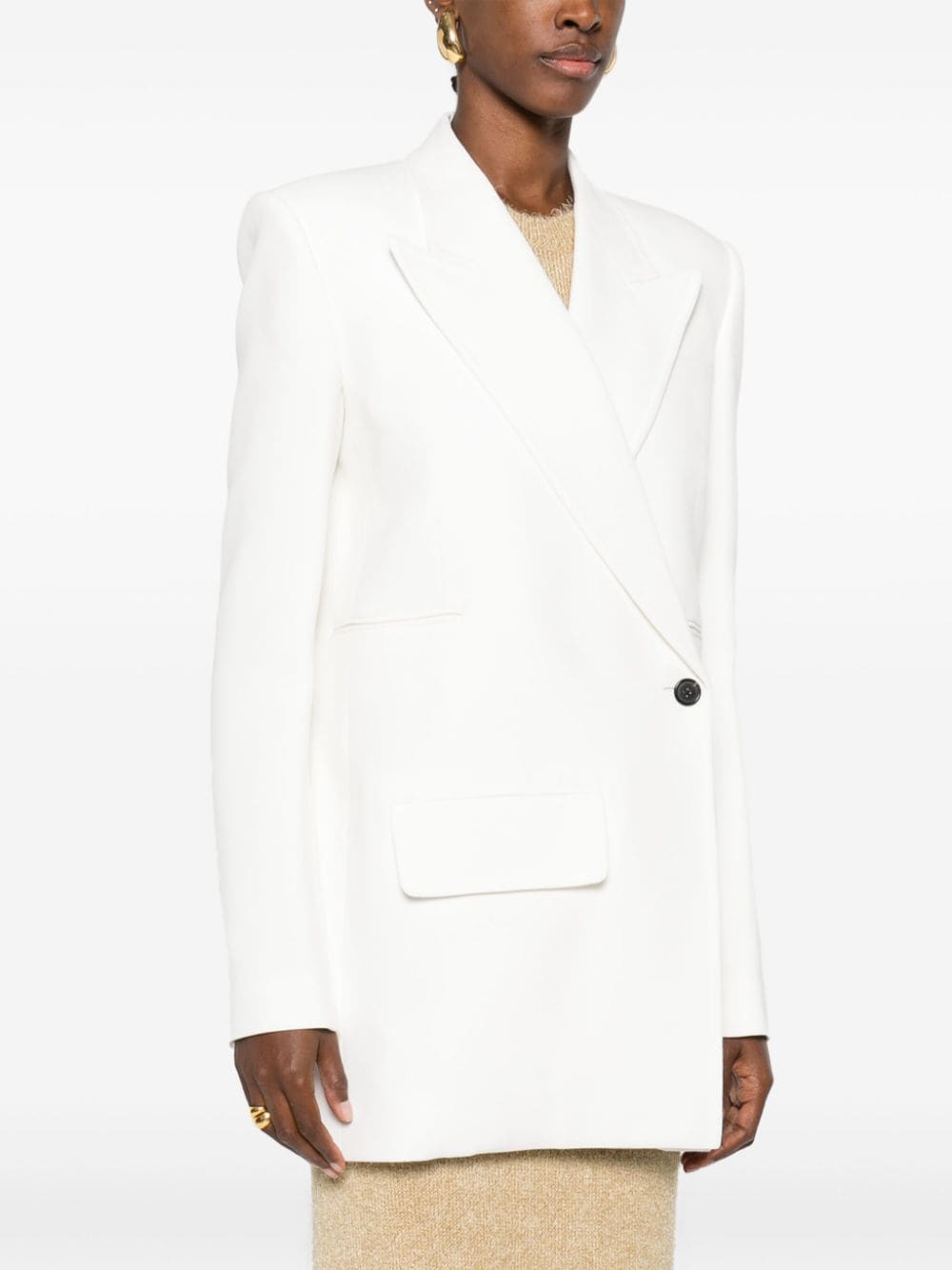 Shop Khaite The Jacobson Single-breasted Blazer In White