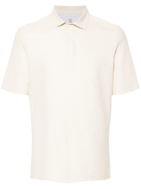 Brunello Cucinelli textured-finish polo shirt