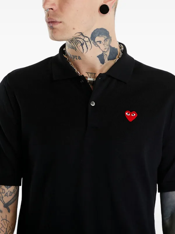 PLAY COMME des GARÇONS ポロシャツ ブラック サイズM CDG Play Polo Black Emblem (Black) - CDGプレイ ポロTシャツ