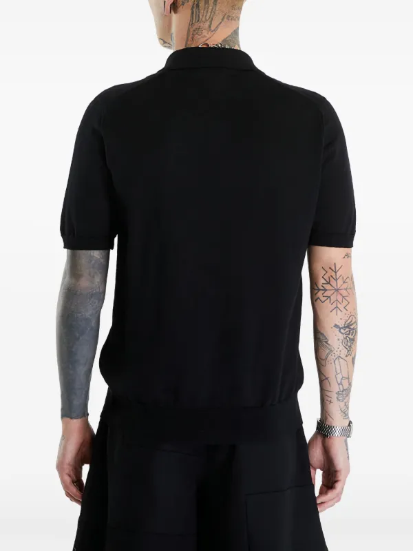 Comme Des Garçons Play heart-patch Wool Polo Shirt | Black | FARFETCH