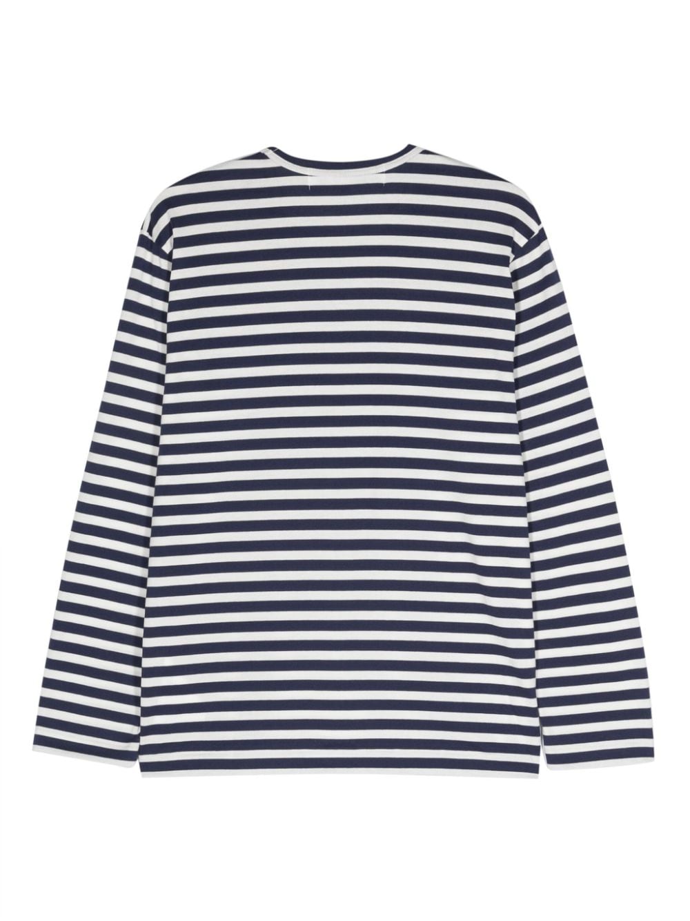 Shop Comme Des Garçons Play Appliqué-logo Striped T-shirt In 蓝色