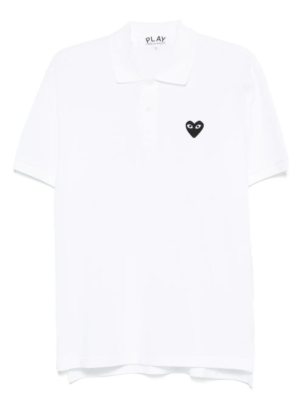 Comme Des Garçons Play Poloshirt met logo-applicatie Wit