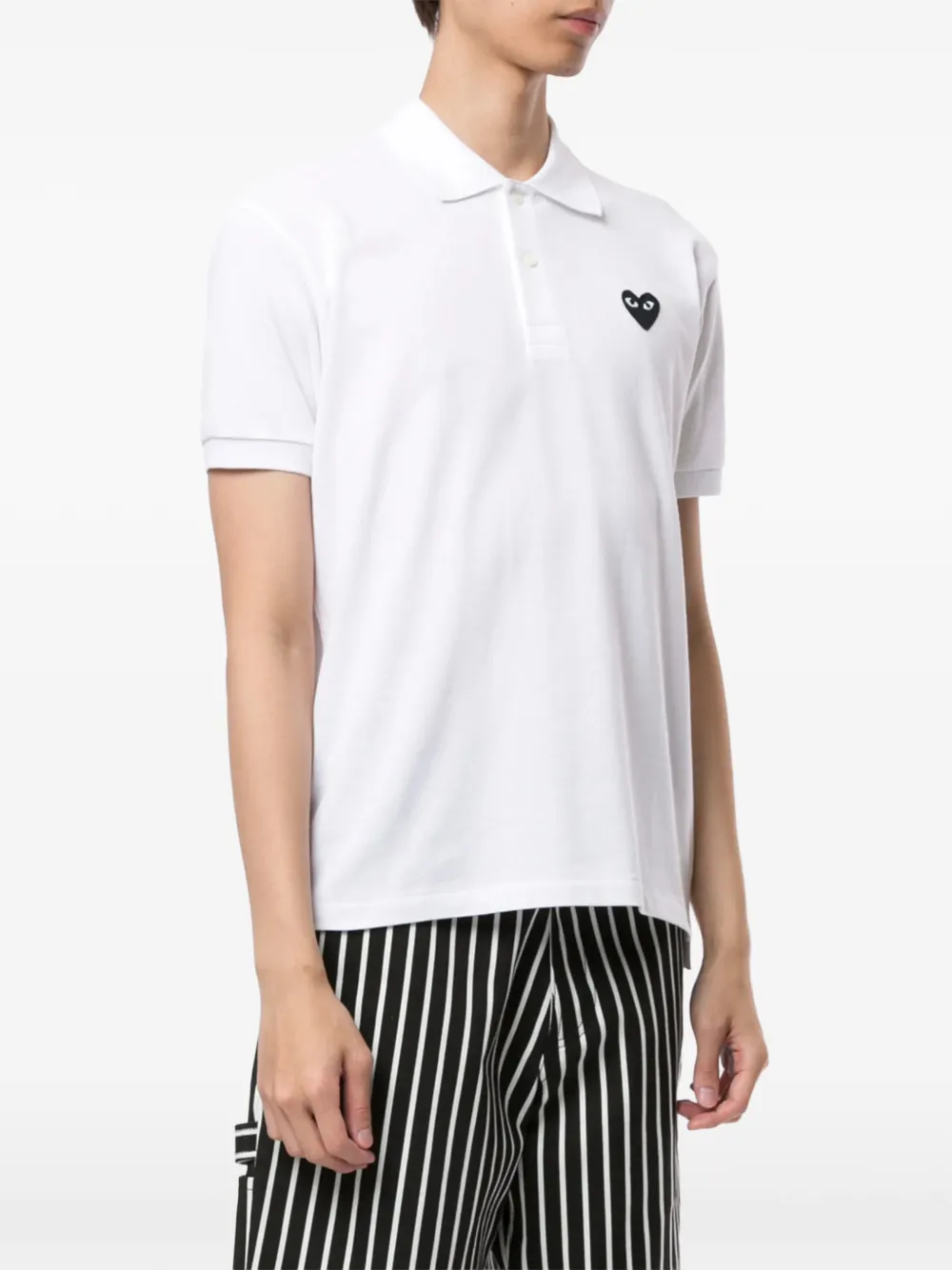 Comme Des Garçons Play poloshirt met hart-patch Wit