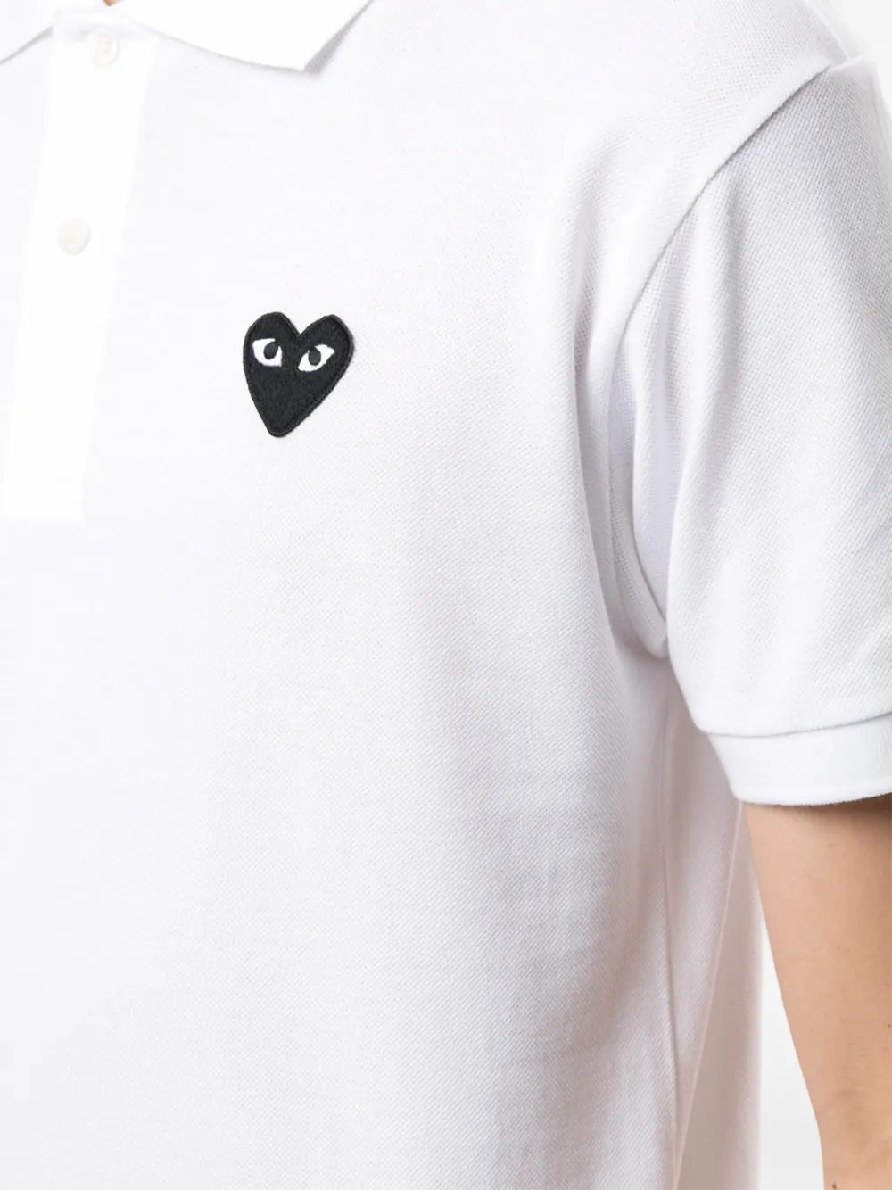 Comme Des Garçons Play poloshirt met hart-patch Wit
