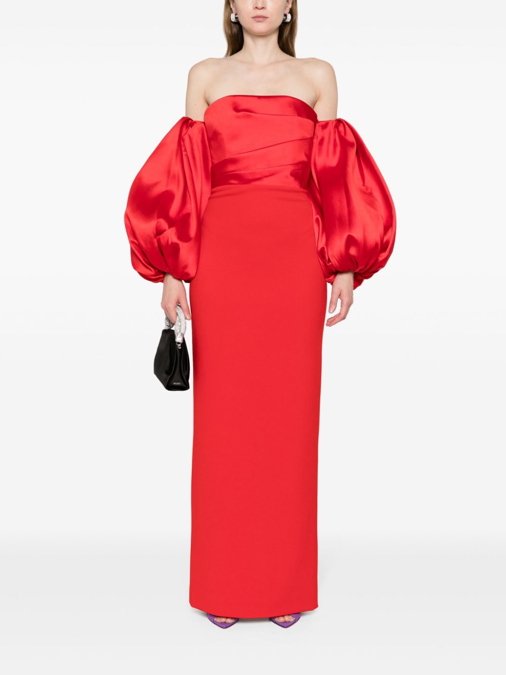 Solace London The Carmen off-shoulder maxi dress - Rood