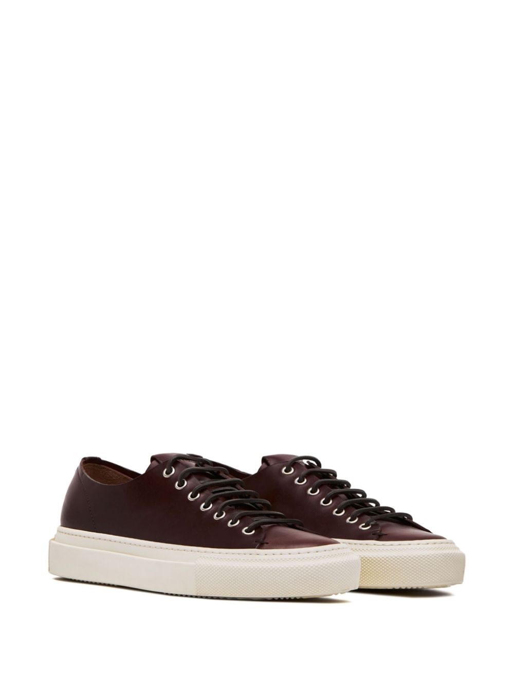 Shop Buttero Lace-fastening Leather Sneakers In Brown