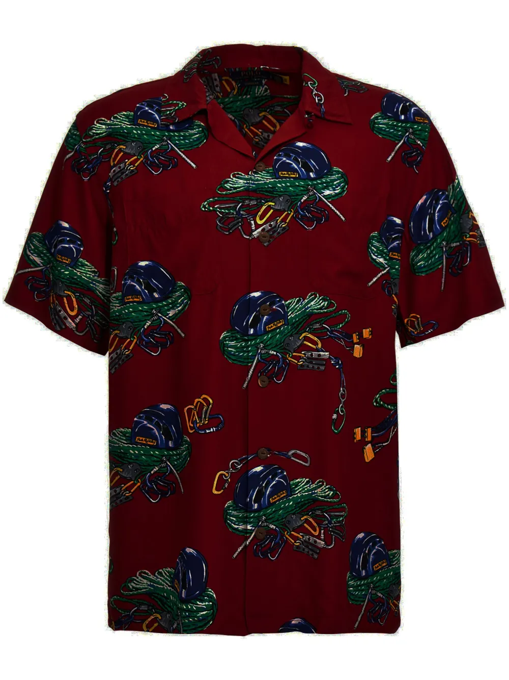 Shop Polo Ralph Lauren Climbing-print Shirt In Rot