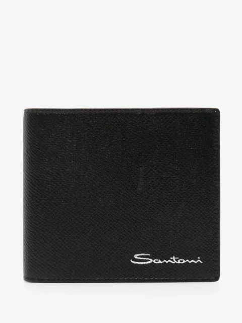 Santoni bi-fold leather wallet