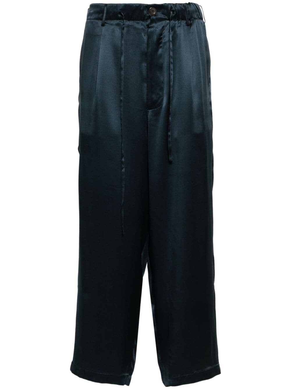 Pierre-Louis Mascia Adana silk trousers Blauw