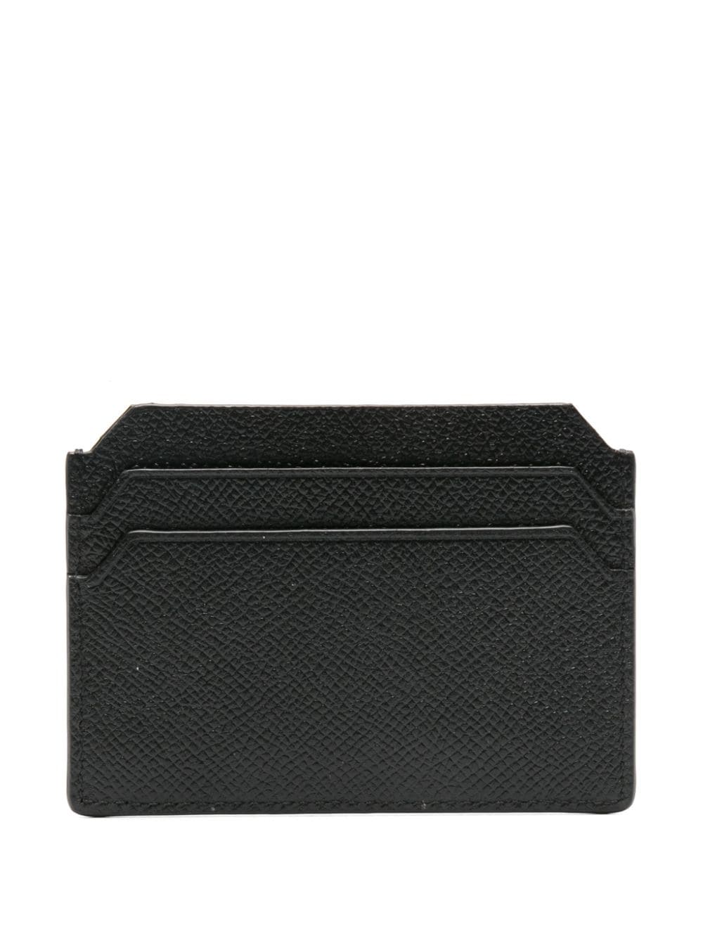 Shop Santoni Logo-stamp Leather Cardholder In Black