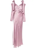 Alberta Ferretti satin draped maxi dress - Pink