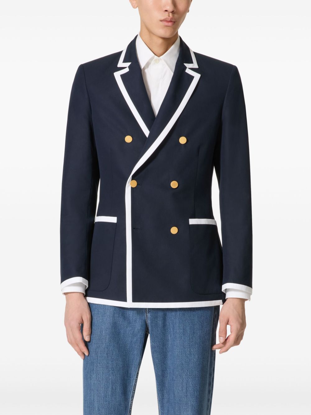 Valentino Garavani Katoenen blazer Blauw