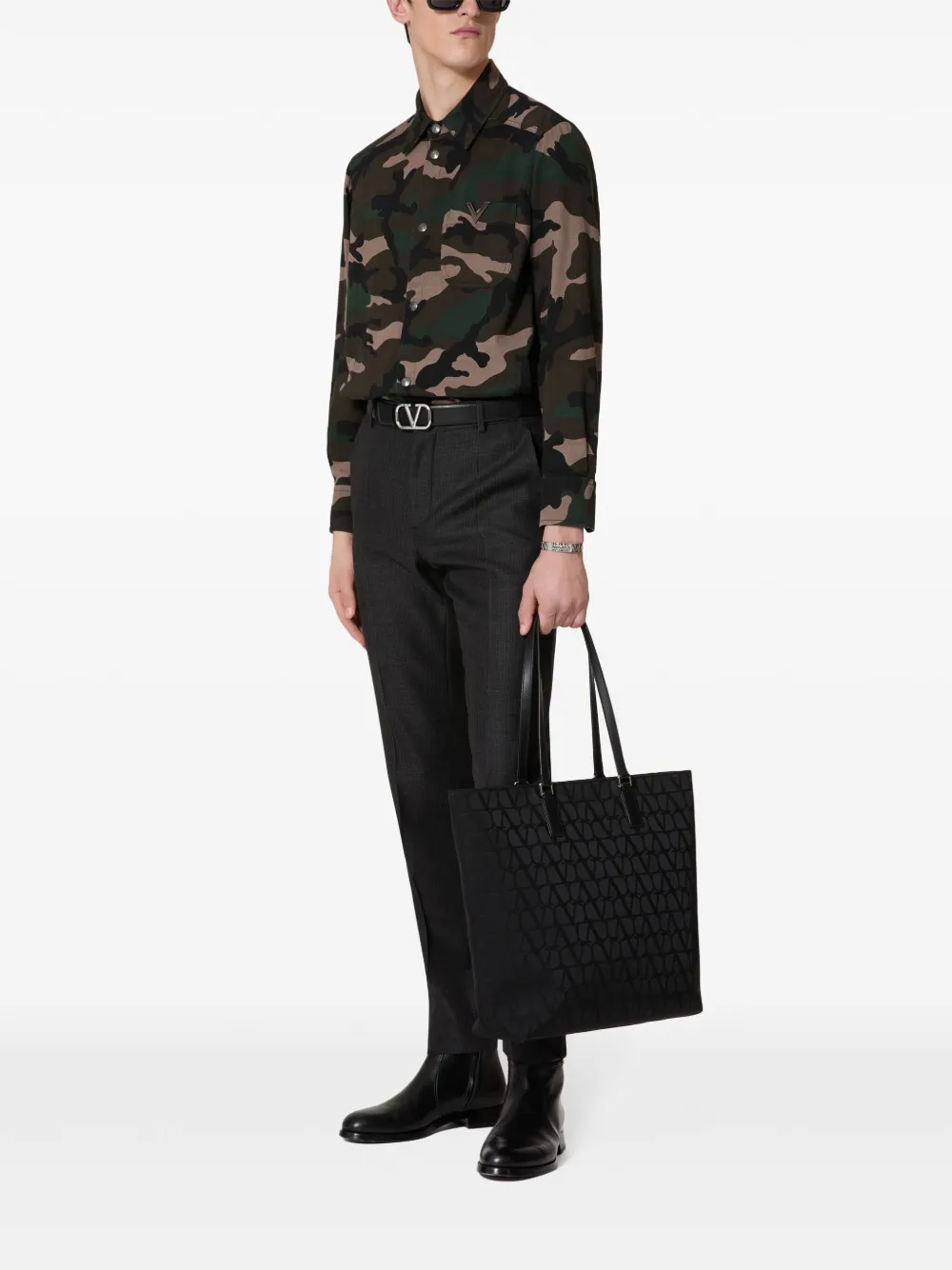 Valentino Garavani camouflage-pattern cotton jacket - Groen