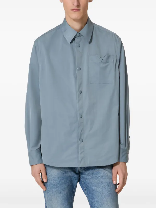 関税送料込★VALENTINO GARAVANI Vディテールシャツジャケット Valentino Garavani Vディテール シャツジャケット | ブルー