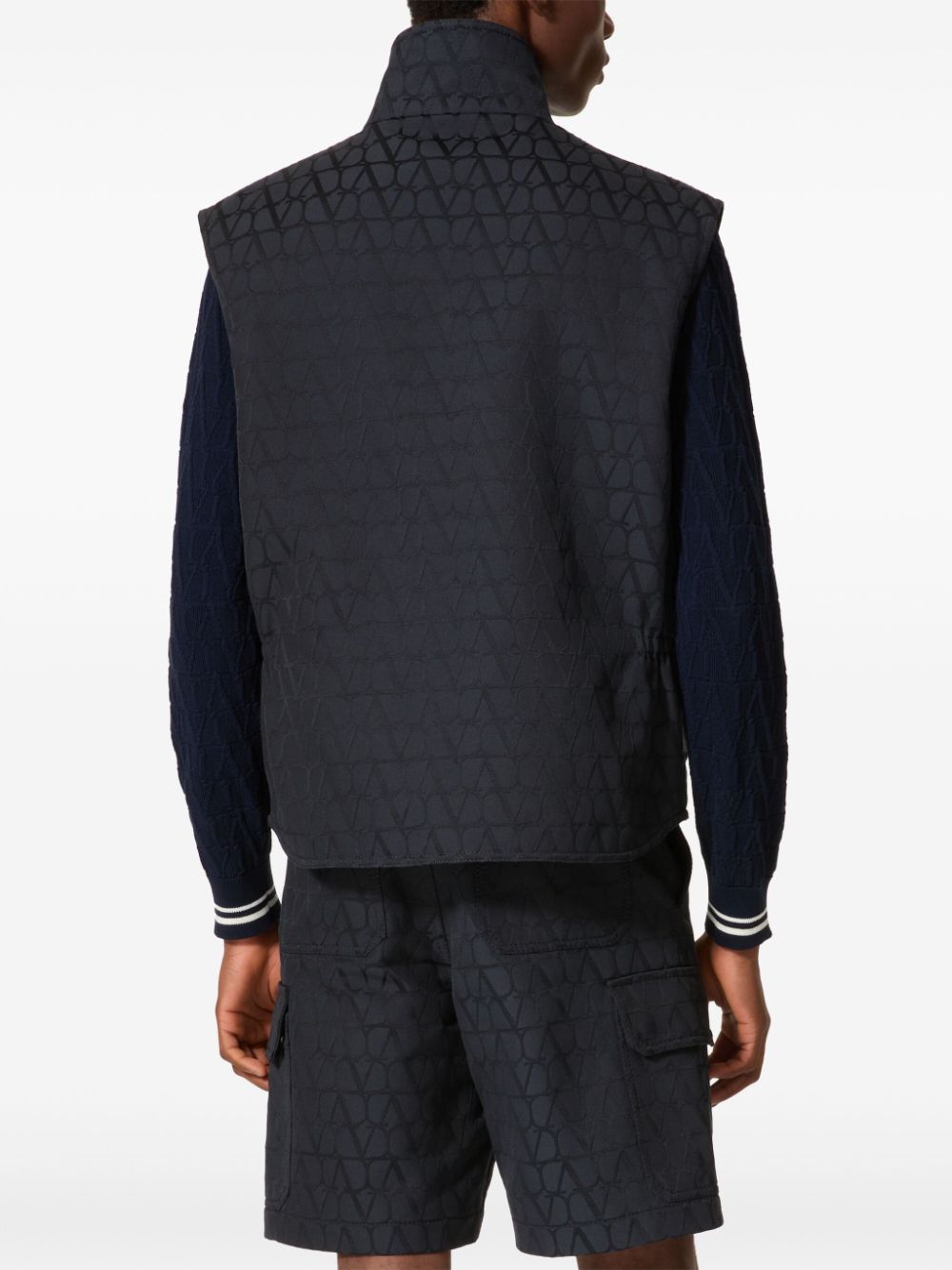 Shop Valentino Toile Iconographe Gilet In Blue