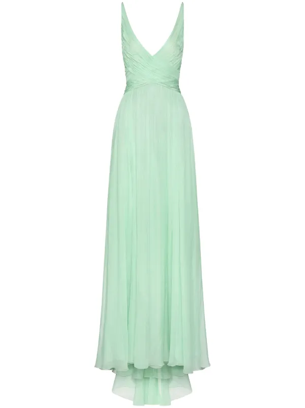 Valentino Garavani Chiffon Evening Dress | Green | FARFETCH OM