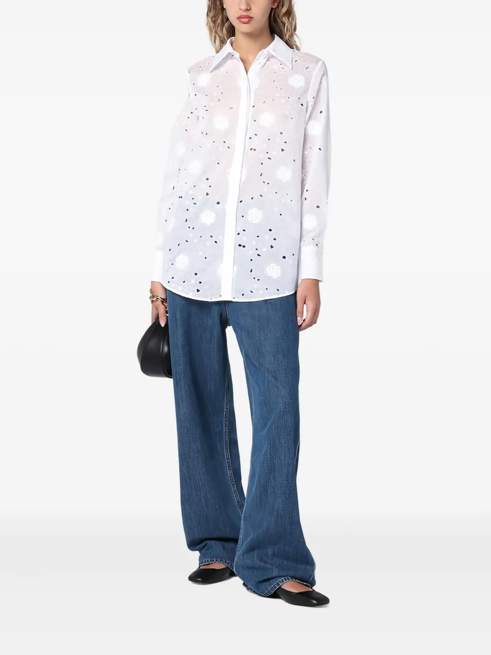 Valentino Garavani Broderie anglaise blouse Wit