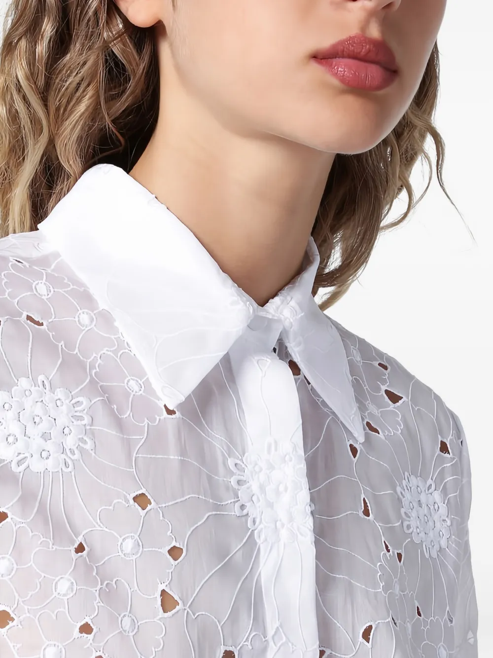 Valentino Garavani Broderie anglaise blouse Wit