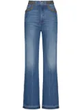 Valentino Garavani braid-embellished bootcut jeans - Blue