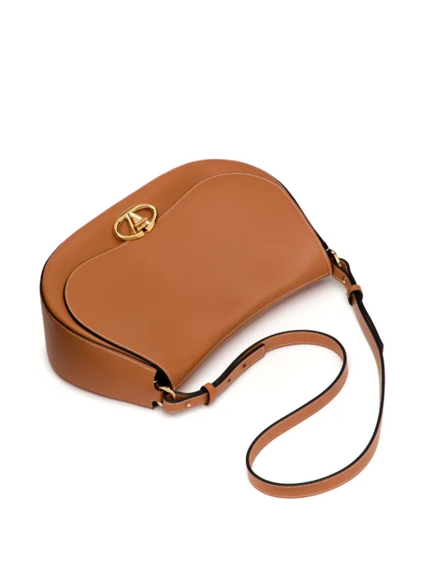 Valentino Garavani Medium Ohval Leather Shoulder Bag | Brown