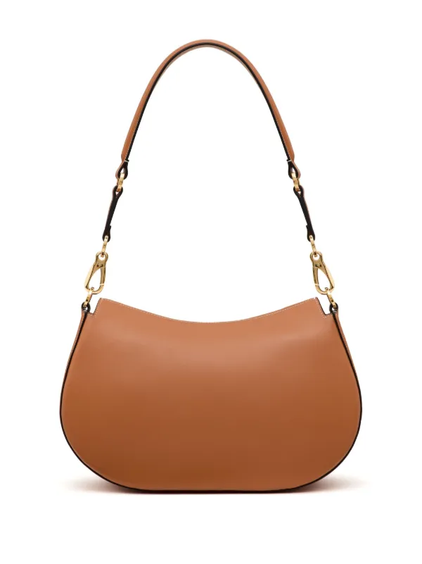 Valentino Garavani Medium Ohval Leather Shoulder Bag | Brown