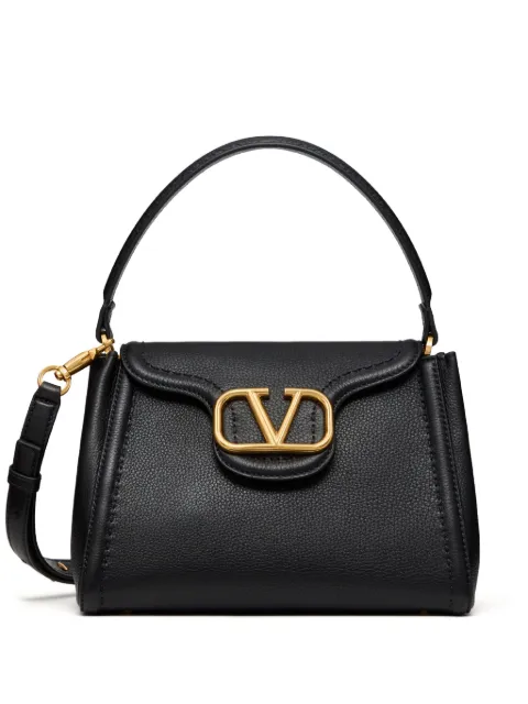 Valentino Garavani logo-plaque leather tote bag WOMEN