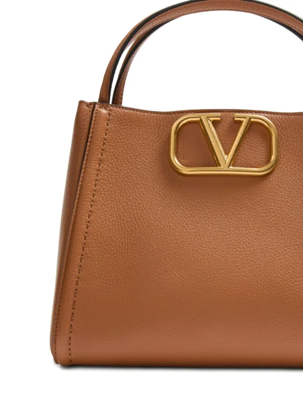 Valentino Garavani Medium Alltime Leather Tote Bag | Brown | FARFETCH