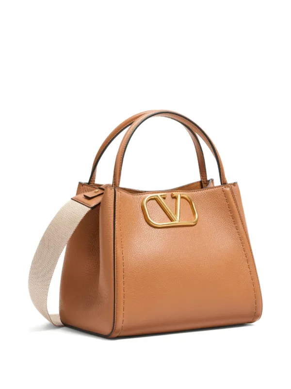 Valentino Garavani Medium Alltime Leather Tote Bag | Brown | FARFETCH