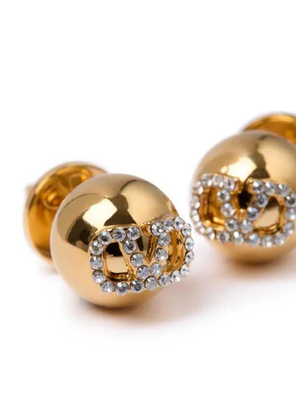 Cheapest Valentino Gold Diamond Stud Earrings + Necklace