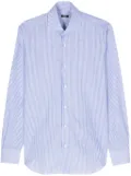 Barba striped linen cotton shirt - Blue