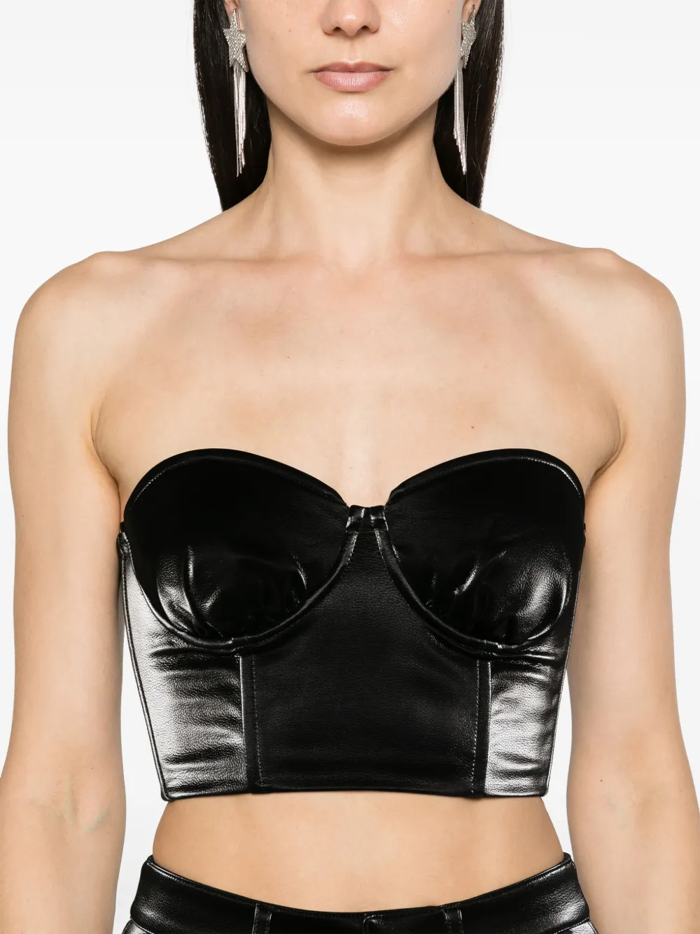 Cheap ROTATE BIRGER CHRISTENSEN coated corset crop top Women
