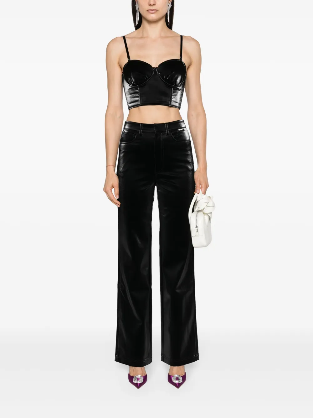 Cheap ROTATE BIRGER CHRISTENSEN coated corset crop top Women