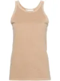 Sportmax scoop-neck cotton tank top - Neutrals